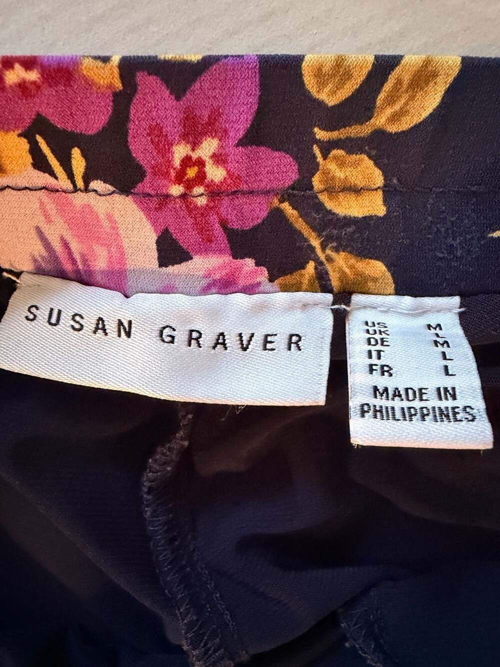 Susan Graver Floral Print A-Line Midi Skirt - Picture 2 of 2
